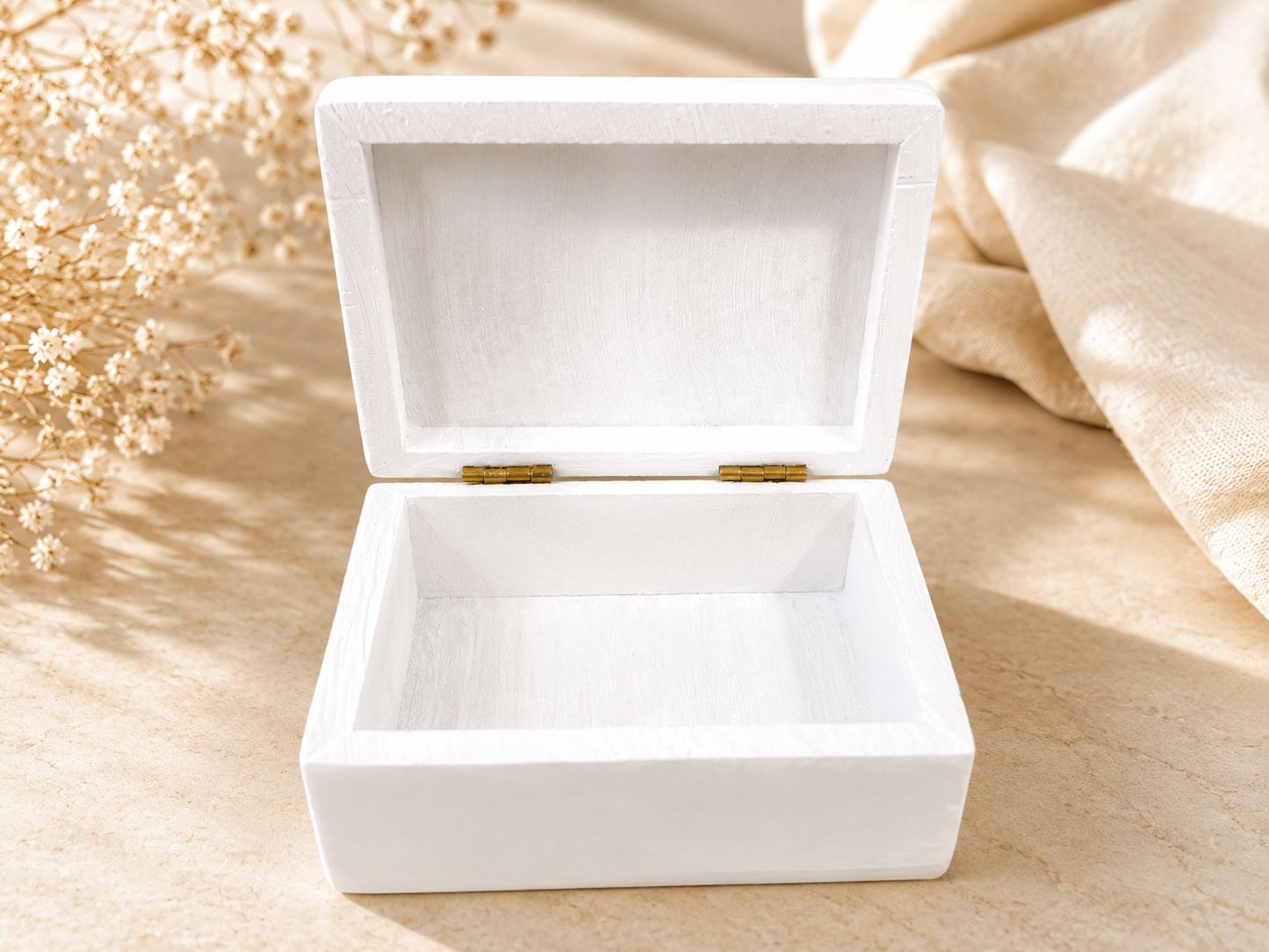 Handcrafted Alabaster Jewelry Box – Multicolor Floral Inlay Keepsake Box