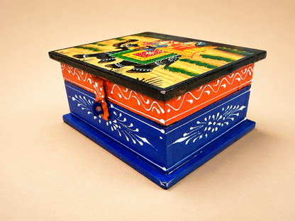 Hand-Painted Wooden Jewelry Box – Elephant Art Keepsake Box