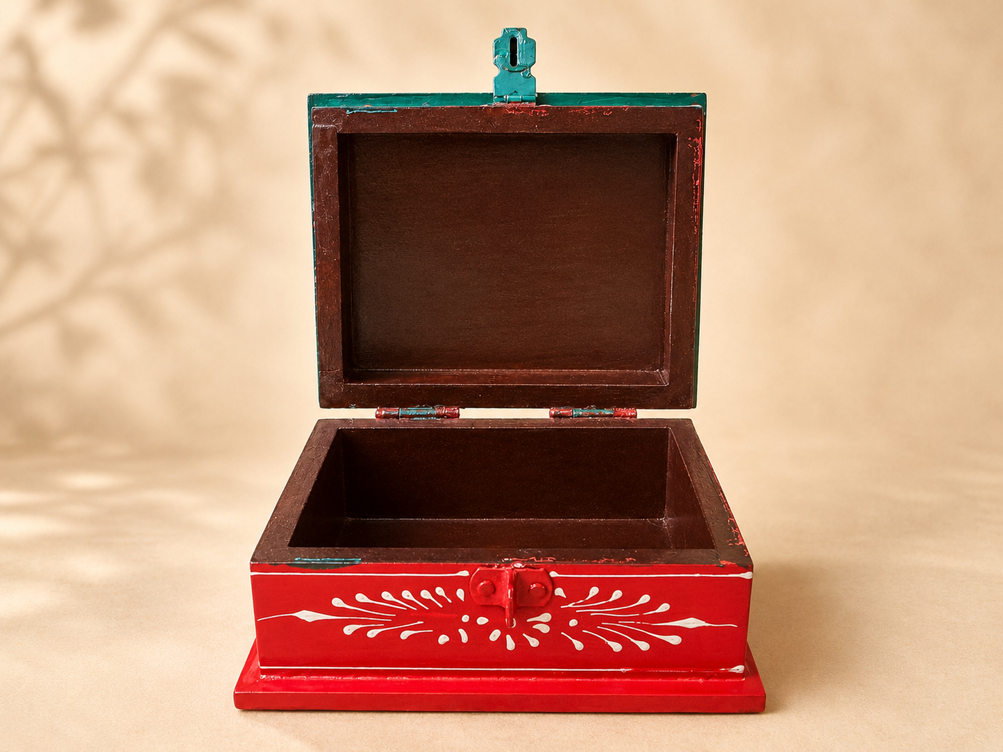 Hand-Painted Wooden Jewelry Box – Elephant Art Keepsake Box