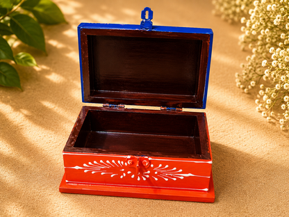 Hand-Painted Wooden Jewelry Box – Elephant Art Keepsake Box