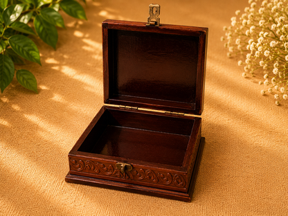 Hand-Painted Wooden Jewelry Box – Indian Elephant Art Keepsake Box
