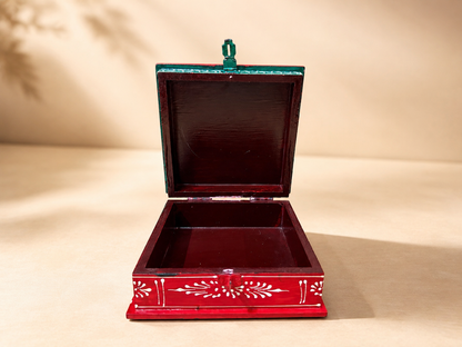 Hand-Painted Wooden Jewelry Box – Indian Elephant Art Keepsake Box